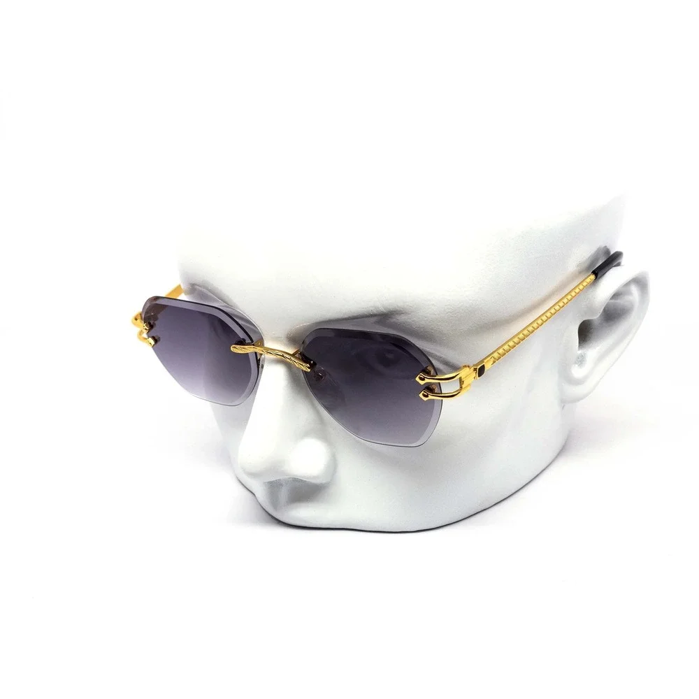 Frameless Women Fashion Black Gradient Sunglasses Vintage Classic Female UV400